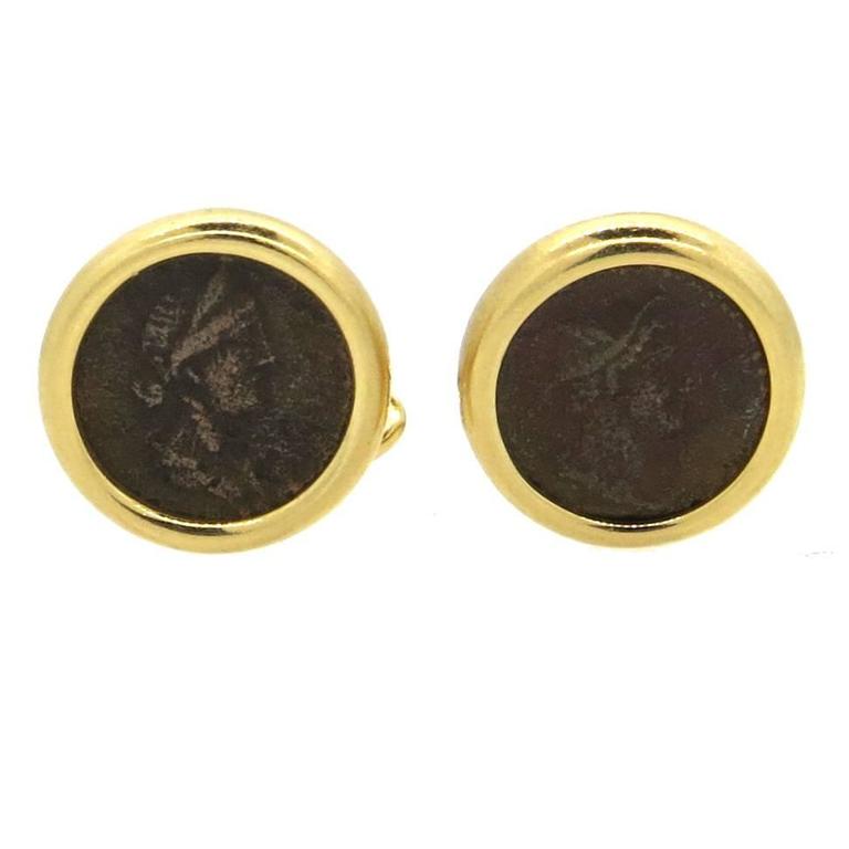 Boutons de manchettes anciens Chasse à courre Vénerie Cerf Cor
