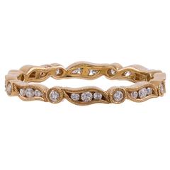 Diamond Gold French Eternity Band Ring