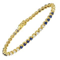 Diamond Sapphire Line Bracelet