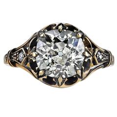 Victorian Cushion Cut Diamond Engagement Ring 