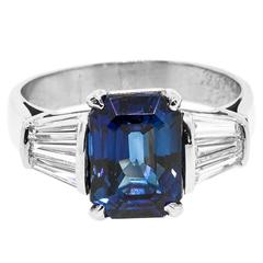 Van Cleef & Arpels Ceylon Sapphire Diamond Platinum Ring