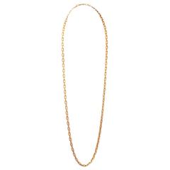 Hand-Hammered Nugget Gold Link Chain Necklace 