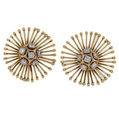 Cartier Paris Mid-20th Century Diamond and Gold Earrings