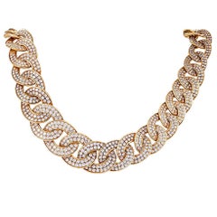 Van Cleef & Arpels Gold and Diamond Twisted Curb Link Necklace