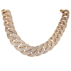 Van Cleef & Arpels Gold and Diamond Twisted Curb Link Necklace 