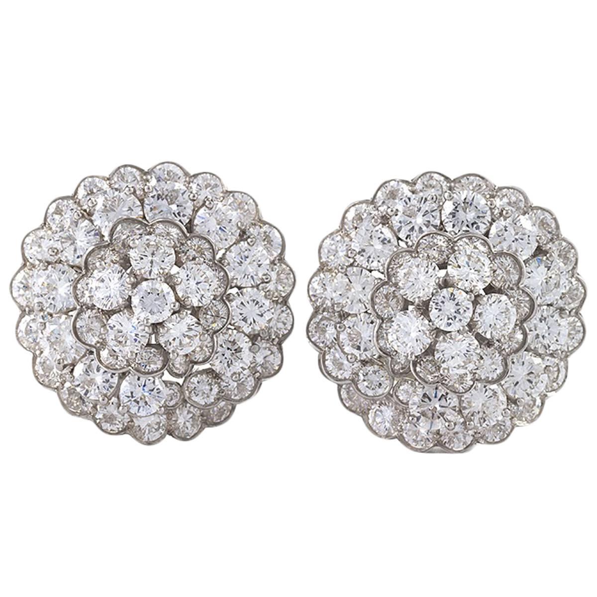 Van Cleef & Arpels Blooming Diamond Cluster Stud Earrings  For Sale