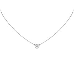IGI Certified Tiffany & Co. 0.55 Carat Diamond Solitaire Platinum Necklace