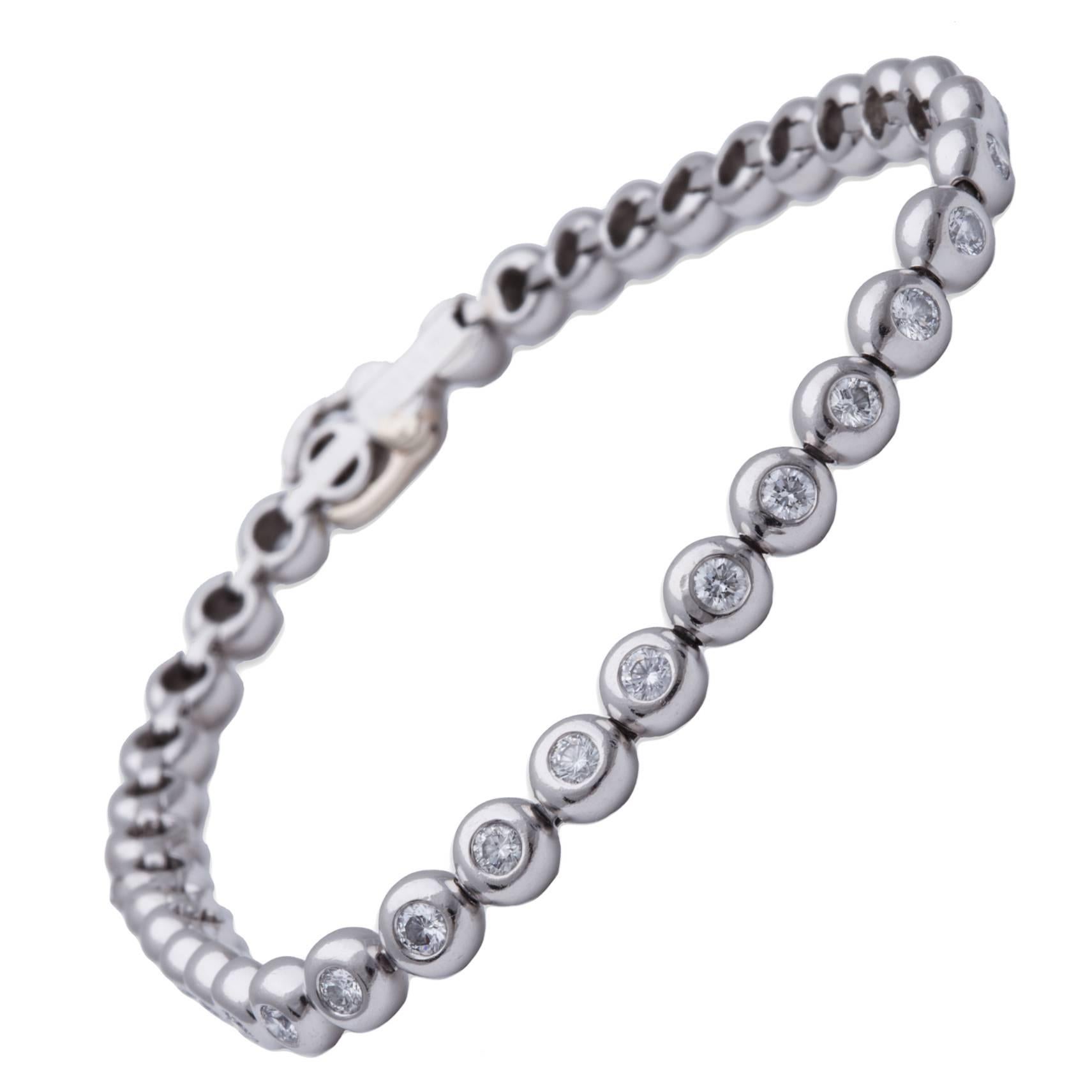 Tiffany & Co. Diamond Platinum Tennis Bracelet For Sale