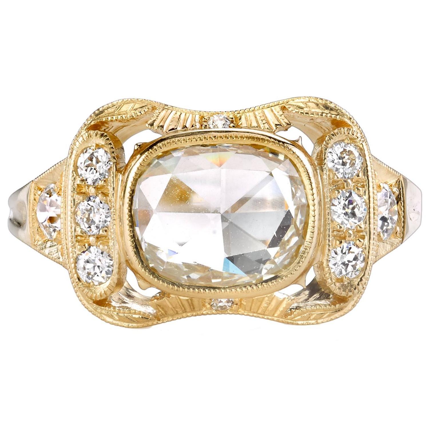 beautiful gold wedding rings beautiful rose cut diamond ...