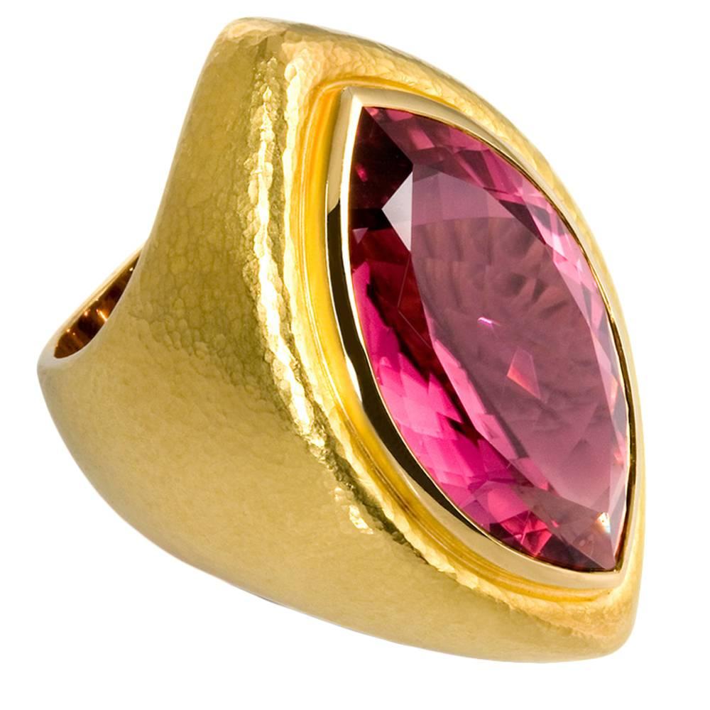 Colleen B. Rosenblat Pink Tourmaline Gold Cocktail Ring