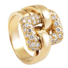 Boucheron Diamond Pave gold Buckle Ring