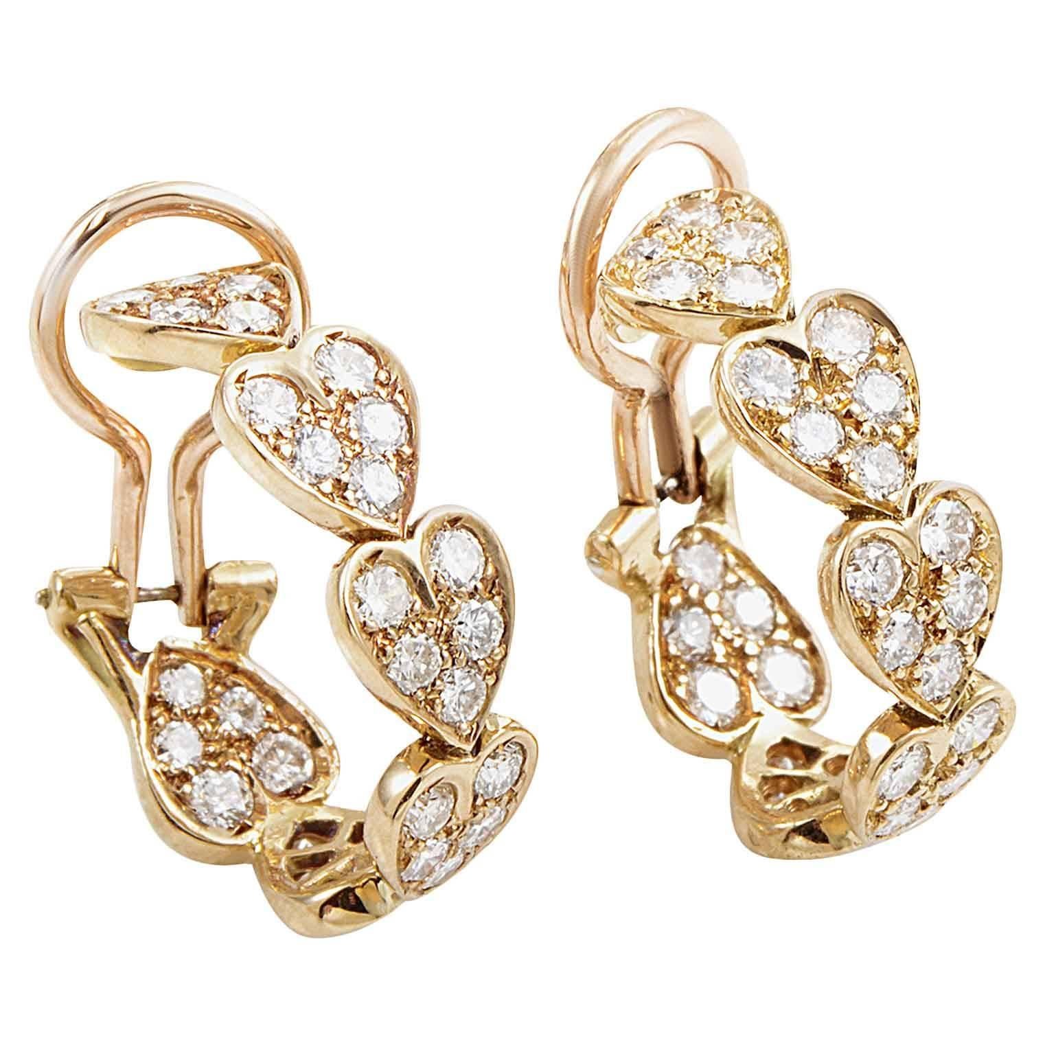 Cartier Virgo Diamond Rose Gold Heart Earrings