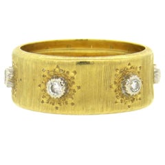 Buccellati Diamond Gold Wedding Band Ring 