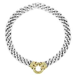 Hermes Gold and Steel Link Necklace
