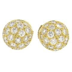 Cartier Pave Diamond Gold Stud Earrings