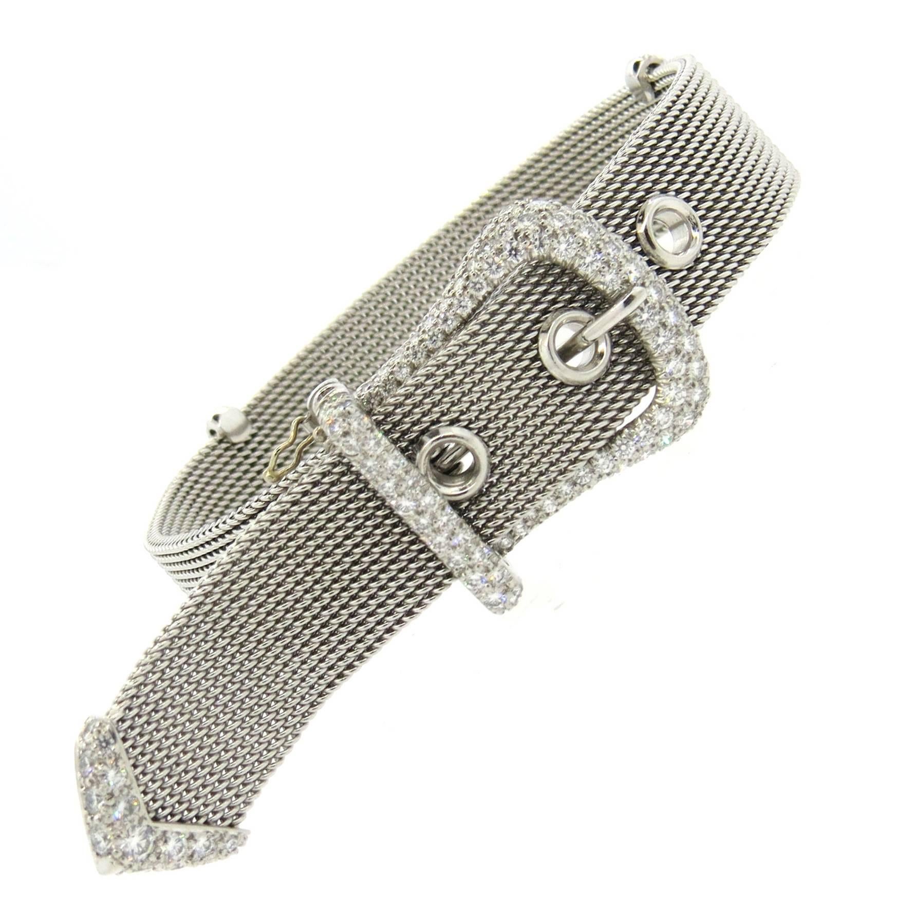 Tiffany & Co. Diamond Platinum Buckle Bracelet 