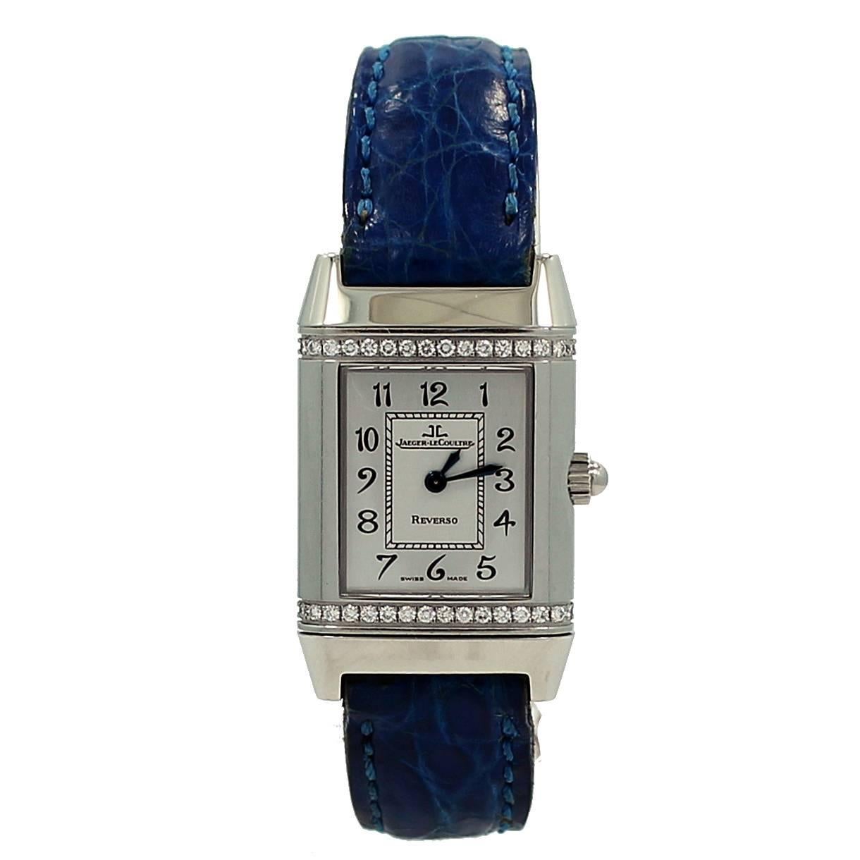 Jaeger Le-Coultre Lady
s Stainless Steel Diamond Reverso Quartz Wristwatch