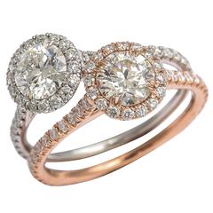 Brilliant Diamond Gold Halo Engagement Rings