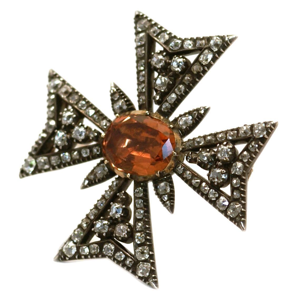 Maltese store cross brooch