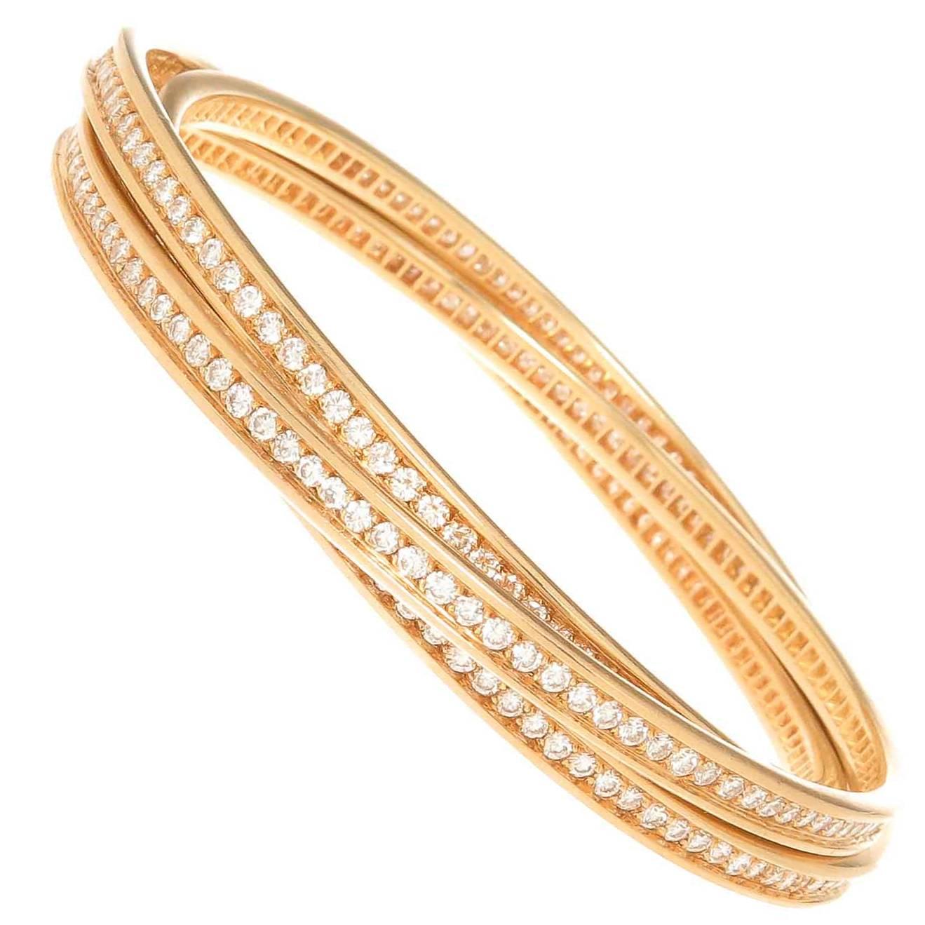 Cartier Trinity Diamond 3 band Bracelet