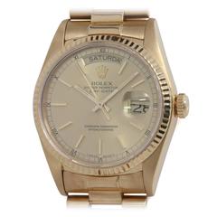 Rolex Yellow Gold Day Date President Wristwatch ref 18038 circa 1986