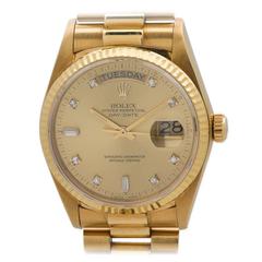 Rolex Yellow Gold Day Date President Wristwatch ref 18038 circa 1986