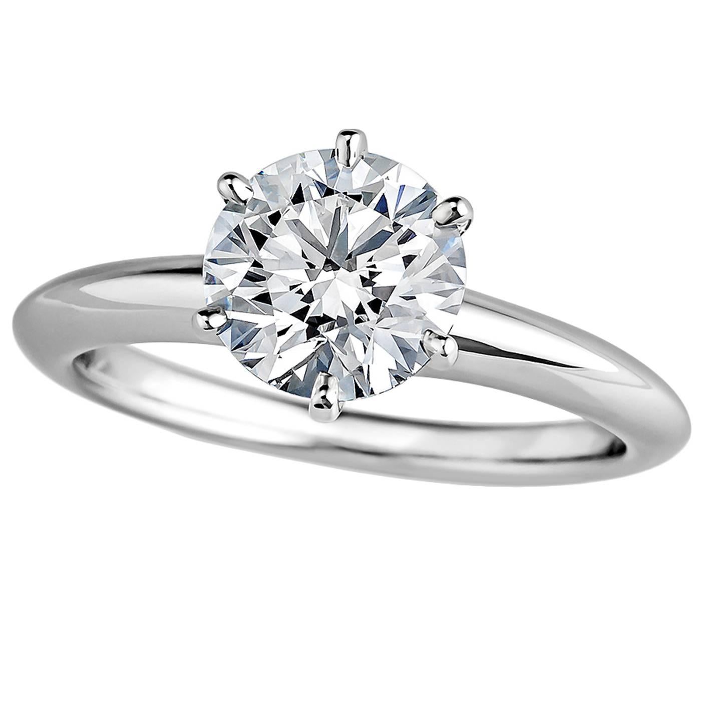 Tiffany & Co. 1.21 Carat Diamond Platinum Engagement Ring