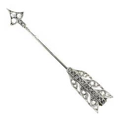 Cartier Paris Antique Rose Diamond Set Gold Platinum Jabot Pin 11