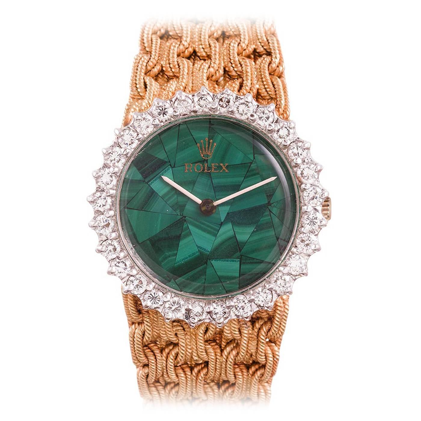 1970s Rolex “Malachite Mosaic” Lady Wristwatch