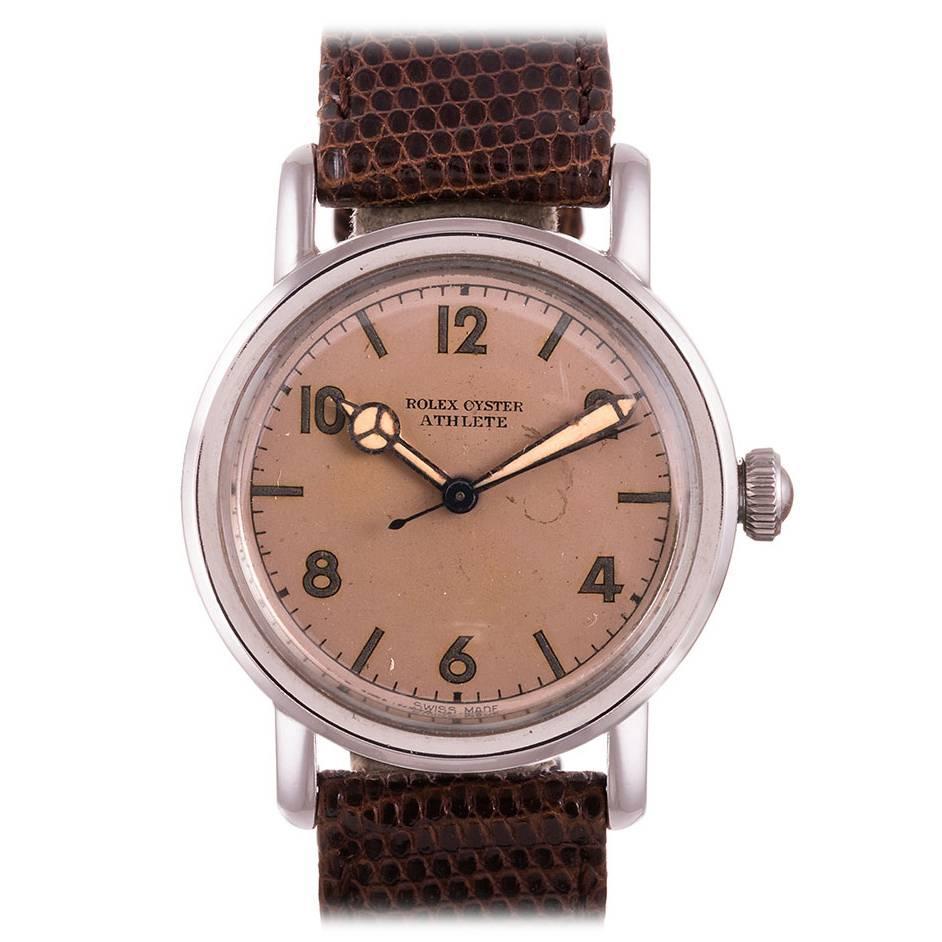 1940s Rolex “Oyster Athlete” Stainless Steel For Sale at 1stdibs