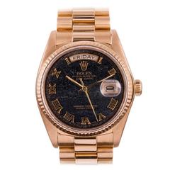 Rolex Yellow gold Ferrite Day-Date Roman Dial Wristwatch Ref 18038 