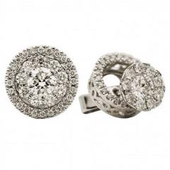 Brilliant Diamond Gold Cluster Stud Earrings 0.90 Cts. 3