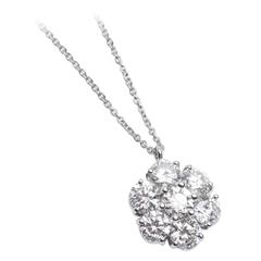 Graff Diamond Platinum Flower Pendant Necklace