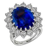 Enticing 10.35 Carat Natural Sapphire Diamond Gold Engagement Ring