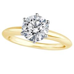 Tiffany & Co. .71 Carat Diamond Gold Platinum Engagement Ring
