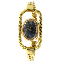 Gucci Ladies Yellow Gold Bracelet Wristwatch 3