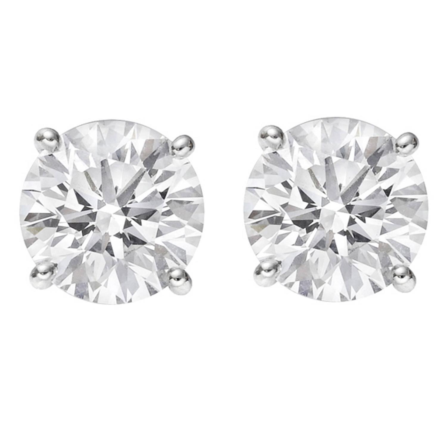 Betteridge Round Brilliant Diamond Stud Earrings 3 07 Ct Tw At 1stdibs
