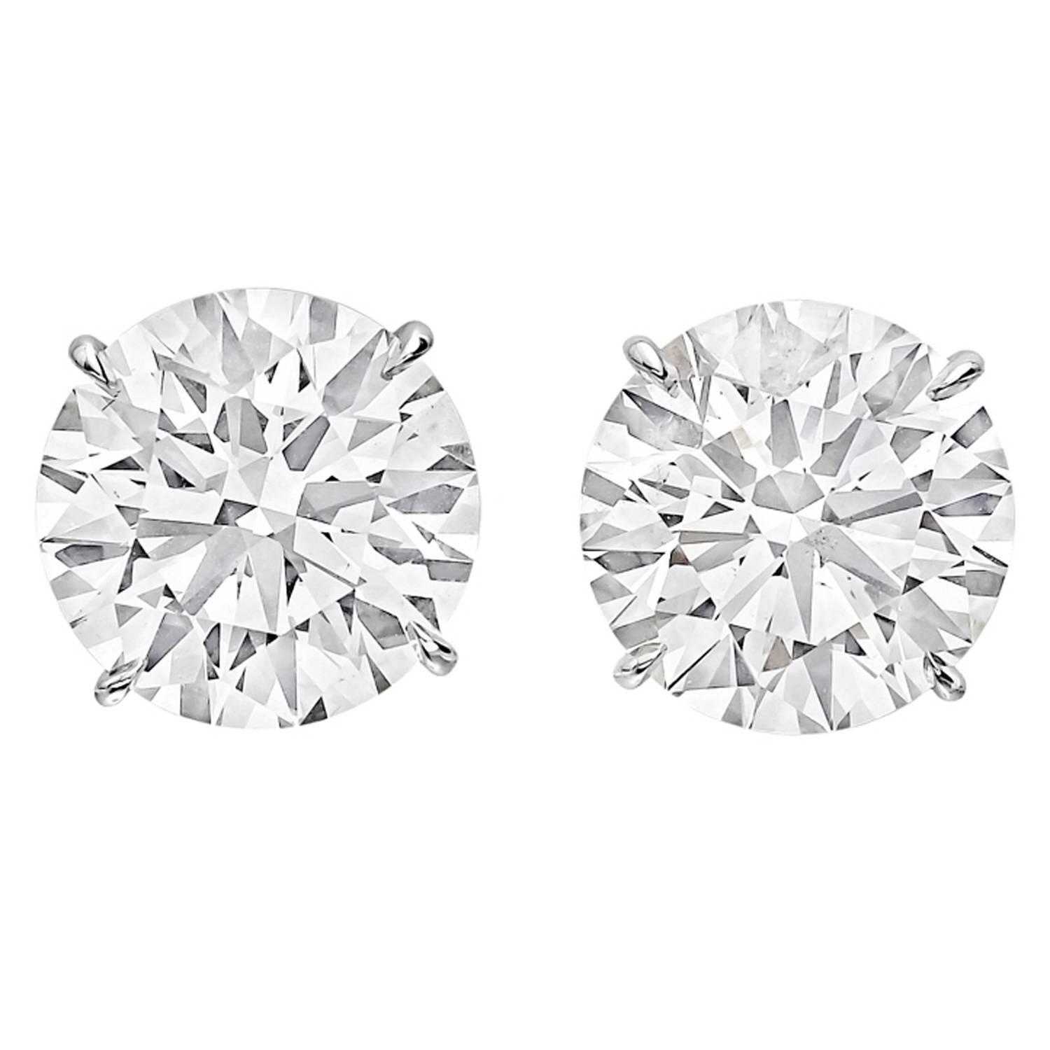 Round brilliant diamond stud earrings Clearance