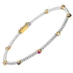 Diamond Ruby Sapphire Line Bracelet Diamond Ruby Sapphire Line Bracelet