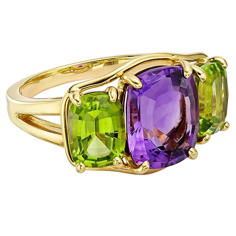 Verdura three store stone ring