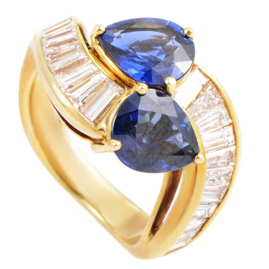 Graff Sapphire Diamond Gold Ring