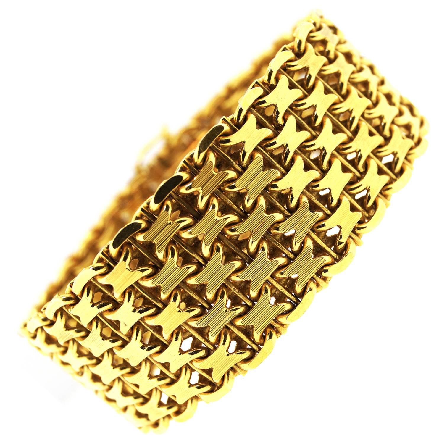 Gubelin Gold Articulated Cuff Bracelet