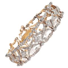 E. M. Gattle Early 20th Century Diamond gold Platinum Bracelet