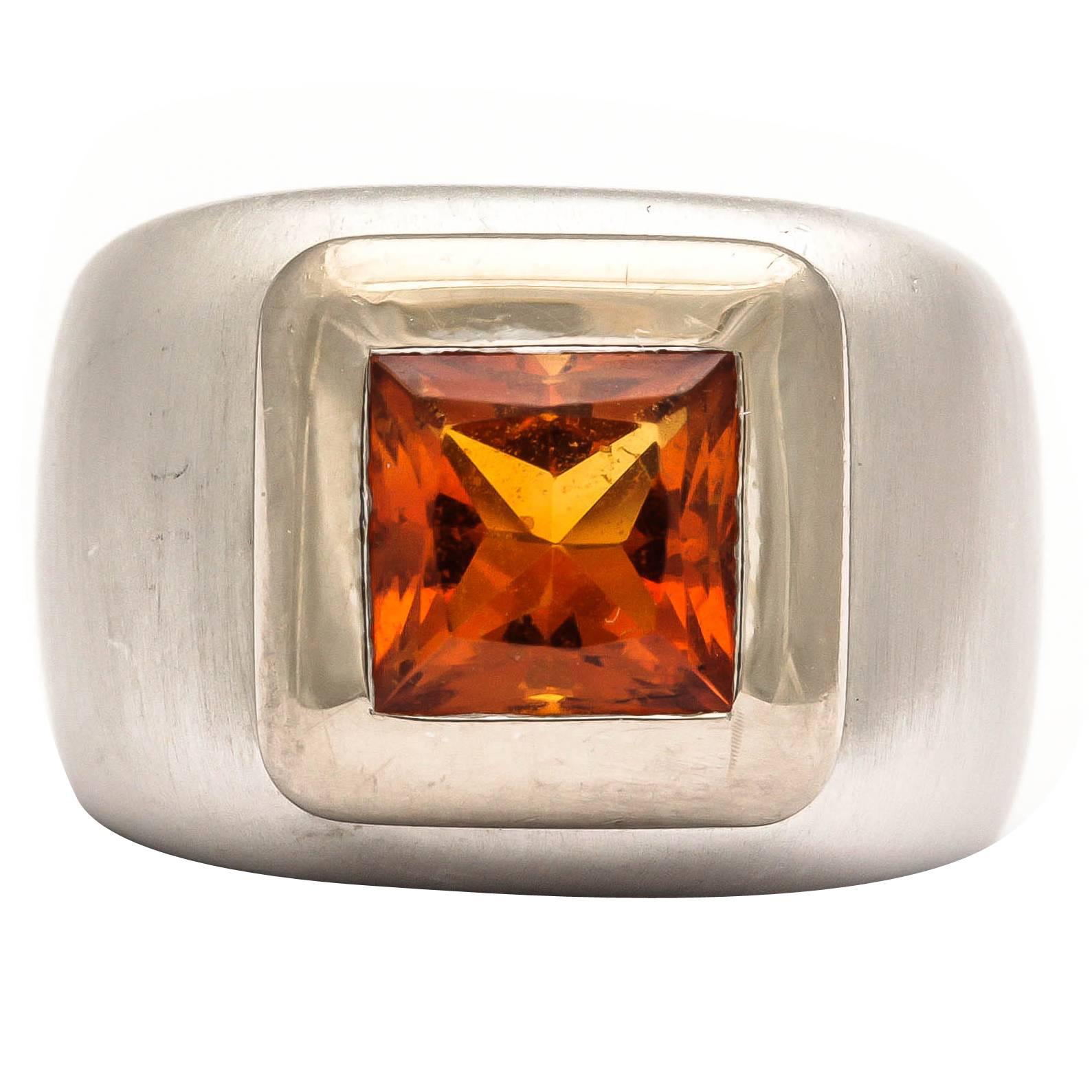 Heavy Citrine Ring For Sale