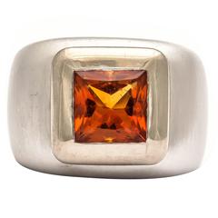 Anillo pesado de citrino