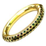 Bracelet italien en or serti de pierres multicolores des années 1970