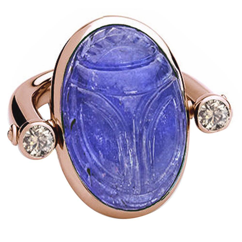 Colleen B. Rosenblat tanzanite brilliant-cut diamond gold ring 