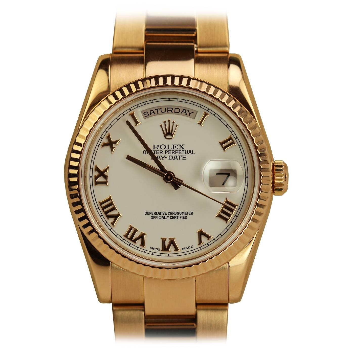 Rolex Rose Gold President Day-Date Wristwatch Ref 118235 