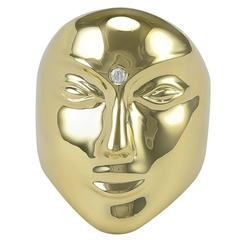 Sonia B Diamond gold Mask Ring