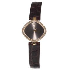 Omega Lady's Yellow Gold Diamond Quartz Wristwatch